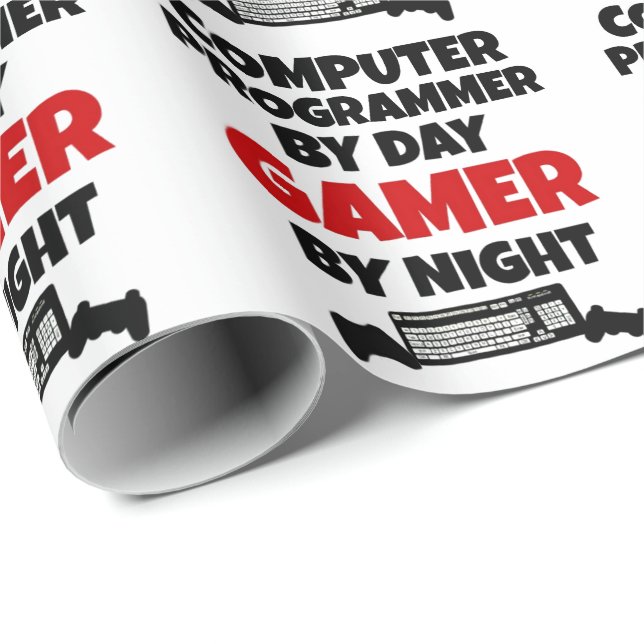 Papel De Presente Programador de Computador Jogador (Ponta do rolo)