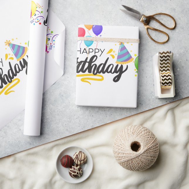 Papel De Presente Projeto de Aniversário Feliz Artigo-02 (Artesanato)