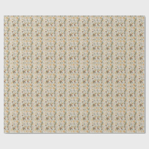 Papel De Presente Projeto de Jardim Floral de Margaridas e Tulipas A