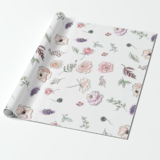 Papel De Presente Promoção Boêmio Chic Floral Boho Menina Laranja
