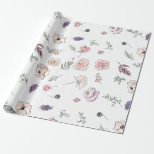 Papel De Presente Promoção Boho Chic Floral Boho Menina Laranja
