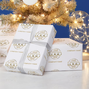 Papel De Presente Promocional Dourado do logotipo comercial personal