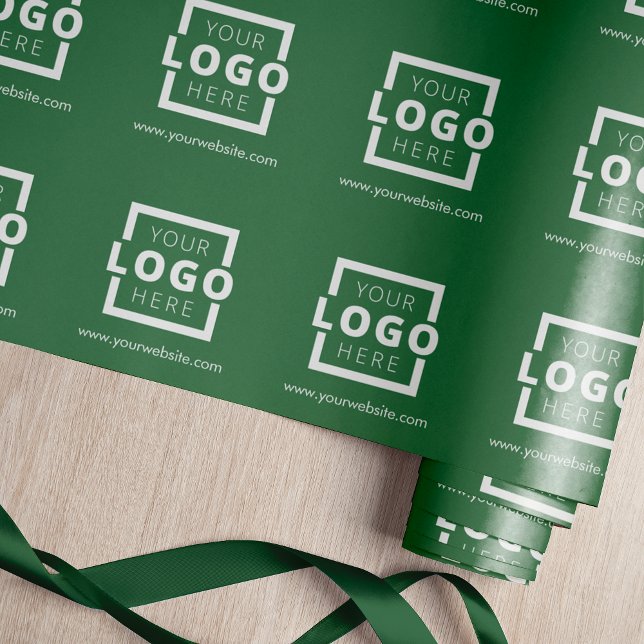 Papel De Presente Promocional personalizado Logotipo de empresa verd (Criador carregado)