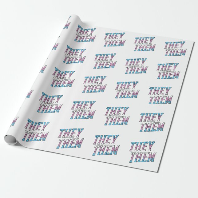 Papel De Presente Pronomes Trans Eles Elas (Desenrolado)