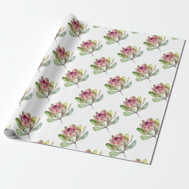 Papel De Presente Protea Flor (Desenrolado)