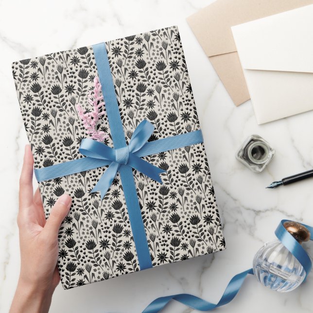 Papel De Presente Protea Floral Block Impressão Millefleur (Presentear)