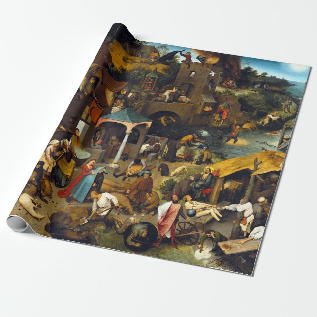 Papel De Presente Provérbio de Pieter Brueghel Netherlandish (Desenrolado)