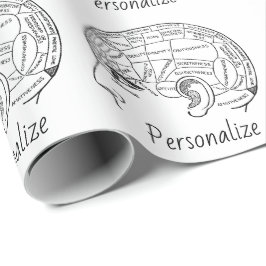 Papel De Presente Psicologia vintage frenologia cérebro de psiquiatr