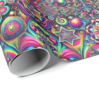 Papel De Presente Psychedelic Christmas Wrapping Paper