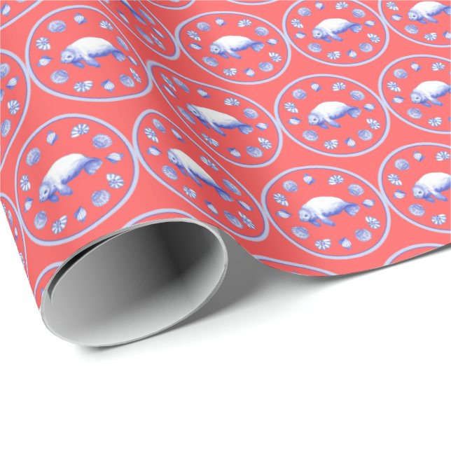 Papel De Presente Psychedelic Sea Cow  Wrapping Paper (Ponta do rolo)