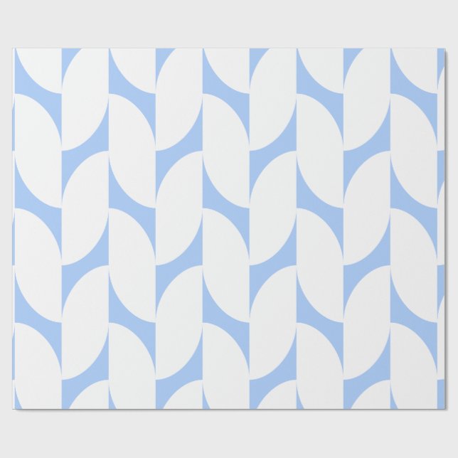 Papel De Presente Publicação Geométrica Azul e Branco Moderno (Aberto)