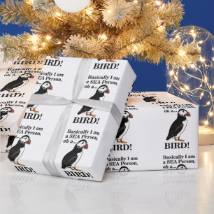 Papel De Presente Puffin Bird Engraçado Aniversário