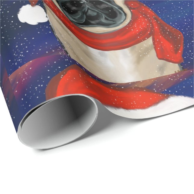 PAPEL DE PRESENTE PUG (Ponta do rolo)