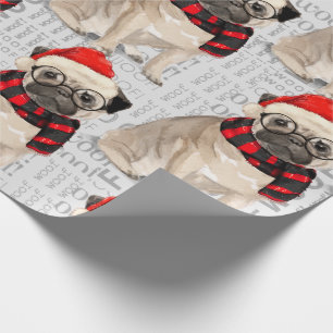 Papel De Presente PUG Christmas para Dog Lover