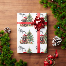 Papel De Presente Pug Christmas Themed