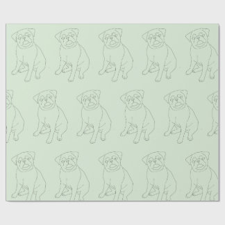 Papel De Presente Pug Dog - Papel Decorrido