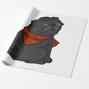 Papel De Presente Pug Dog Pare De Me Pugnar
