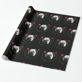 Papel De Presente Pug Face, Arte Canina