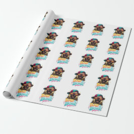 Papel De Presente Pug Mau até os Ossos — Design de Ropa de Rua para