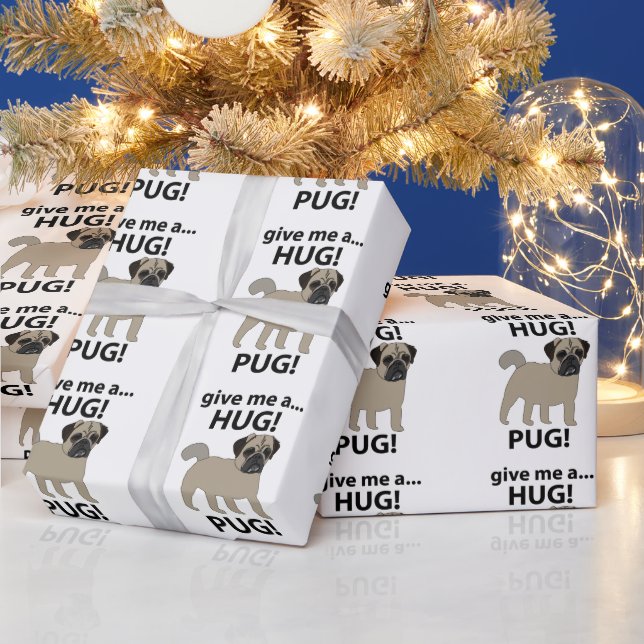 Papel De Presente Pug Me Dê Um Pug Engraçado (Feriados)