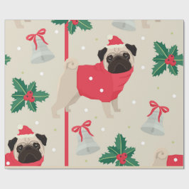 Papel De Presente Pug Natal