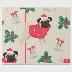 Papel De Presente Pug Natal