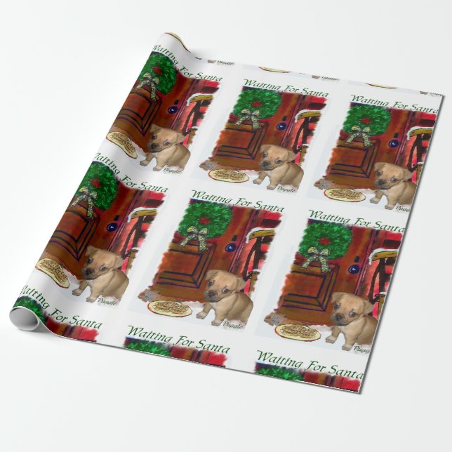 Papel De Presente Puggle Aguardando Natal (Desenrolado)