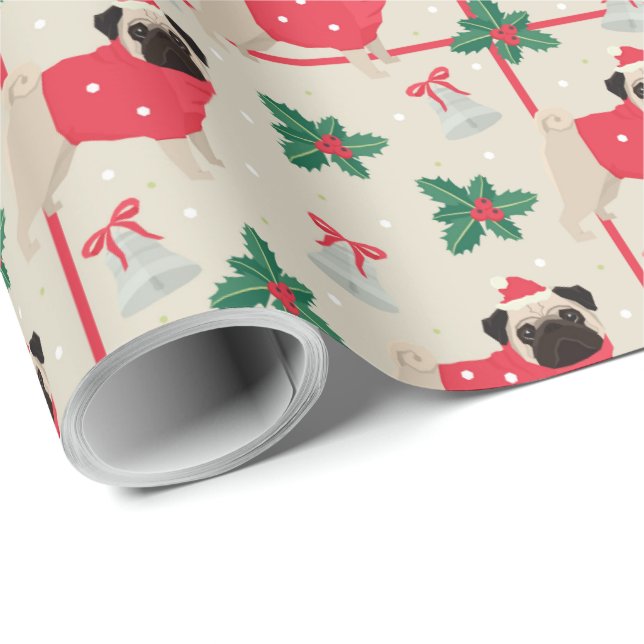 Papel De Presente Puggy Christmas Wrapping Paper (Ponta do rolo)