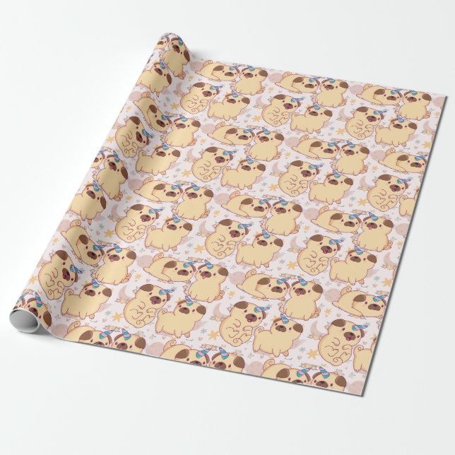 Papel De Presente Pugs Wraping Paper (Desenrolado)