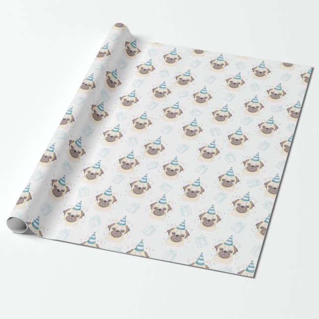 Papel De Presente Pugs Wraping Paper (Desenrolado)