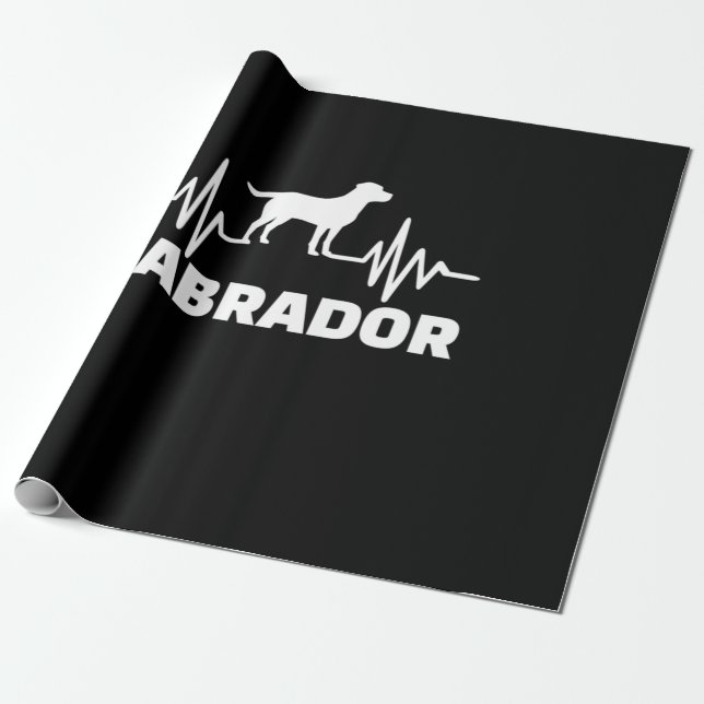Papel De Presente Pulsação do Labrador Retriever (Desenrolado)