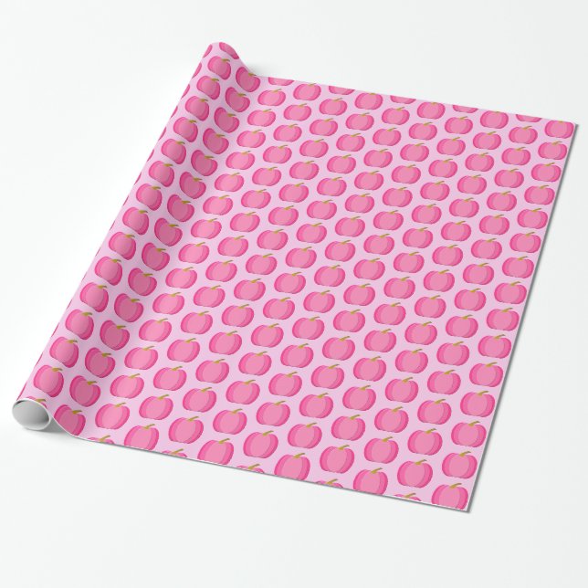 Papel De Presente Pumpkin bonito Rosa Menininha (Desenrolado)