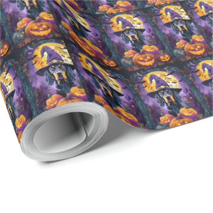 Papel De Presente Pumpkin de Bruxas de Halloween de Bluetick Coonhou