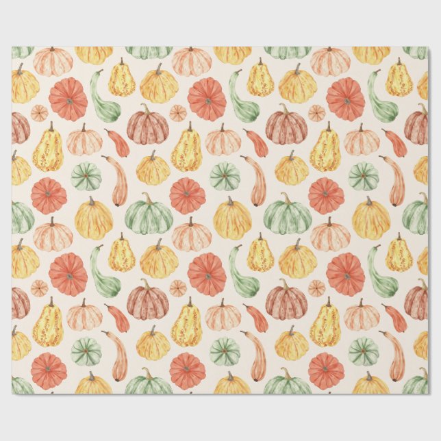 Papel De Presente Pumpkin Gourd Autumn Baby Shower (Aberto)