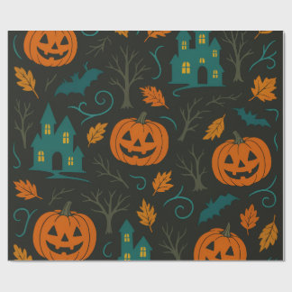 Papel De Presente Pumpkin Haunt Pattern