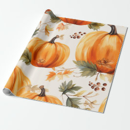 Papel De Presente Pumpkin Laranja no Caminho do Chá de fraldas