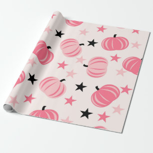 Papel De Presente Pumpkin Rosa Com Estrelas