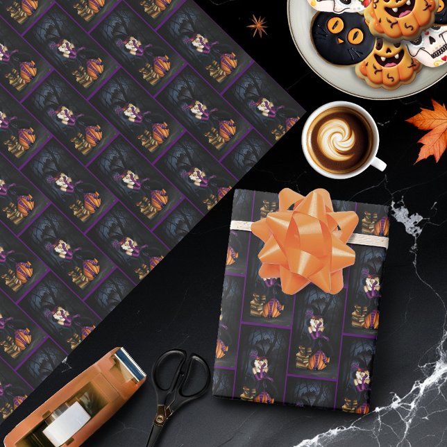 Papel De Presente Pumpkin Roxo da Bruxa Loura (Criador carregado)