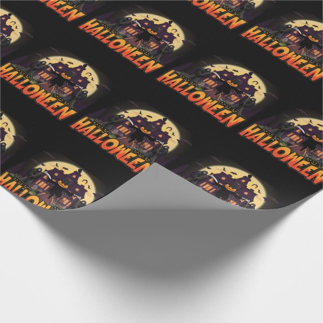 Papel De Presente Pumpkin Scary House, Halloween (Ponta)