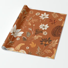 Papel De Presente Pumpkin Watercolor Fall & Autumn Thankiness