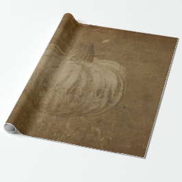 Papel De Presente Pumpkin White Sepia Autumn Vintage Textura Grunge
