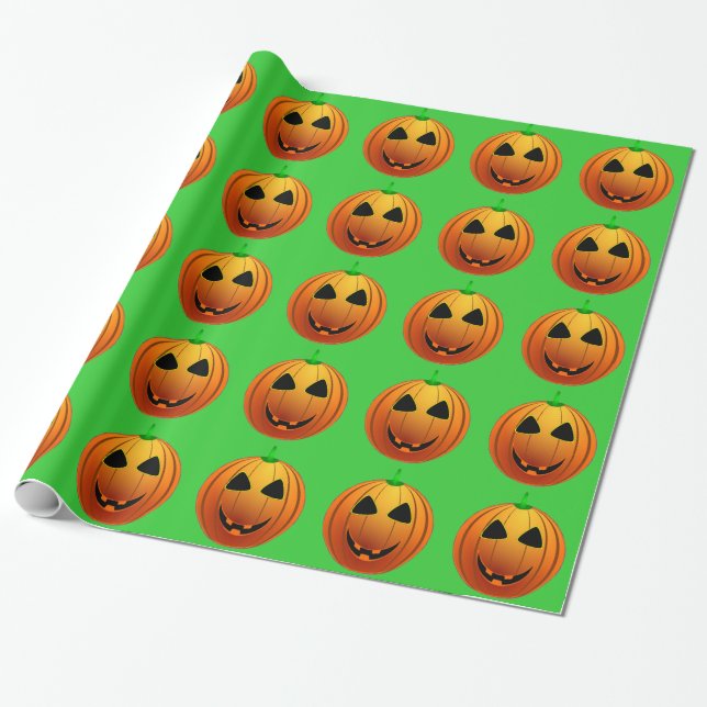 Papel De Presente Pumpkins bonitinho no papel de moldagem do padrão  (Desenrolado)
