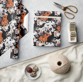 Papel De Presente Pumpkins de Gato Negro