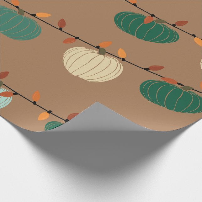 Papel De Presente Pumpkins e Luzes (Ponta)