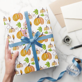 Papel De Presente Pumpkins pintado à mão com uma aquarela