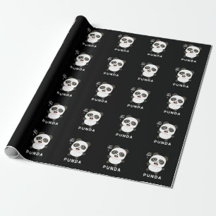 Papel De Presente Punda Funny Animal Panda Pun Dark BG
