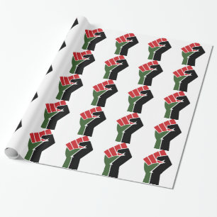 Papel De Presente Punho verde vermelho preto
