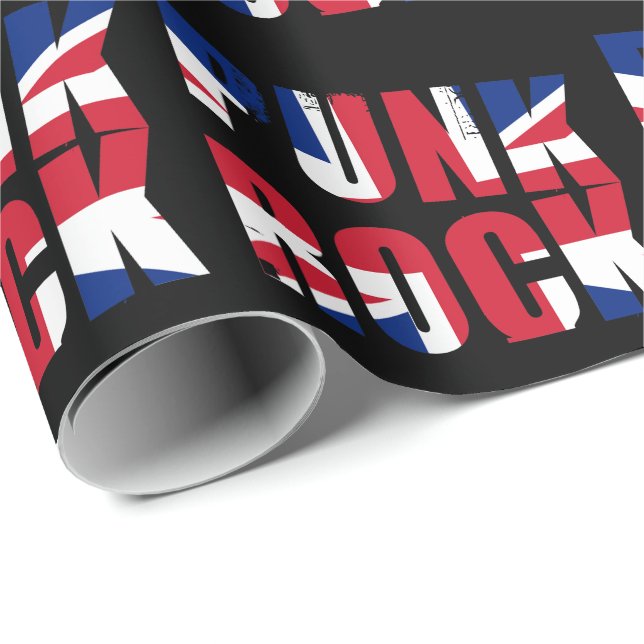 Papel De Presente Punk Rock da Bandeira do Reino Unido (Ponta do rolo)