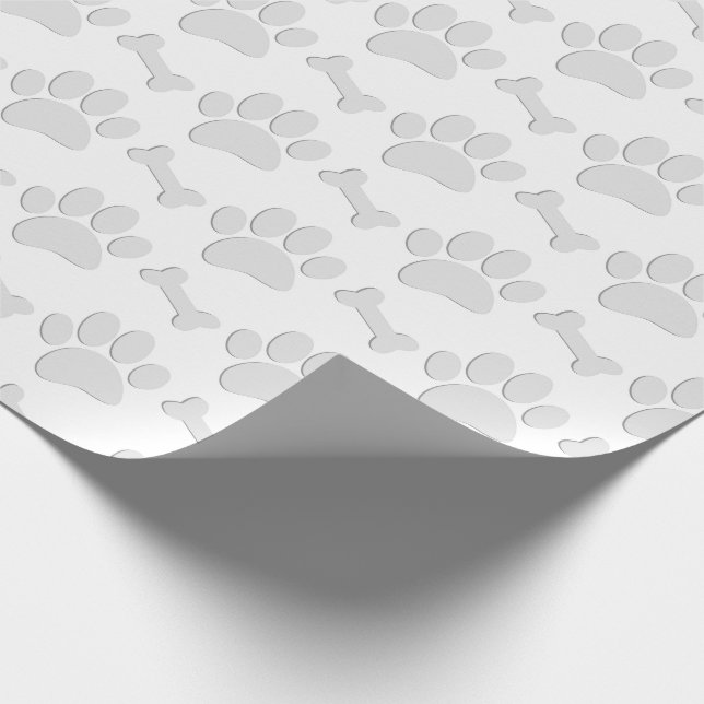 Papel De Presente Puppy Paw Prints and Bones Custom (Ponta)