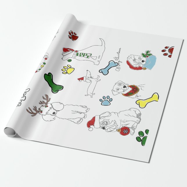 PAPEL DE PRESENTE PUPPY XMAS WRAPPING PAPER (Desenrolado)